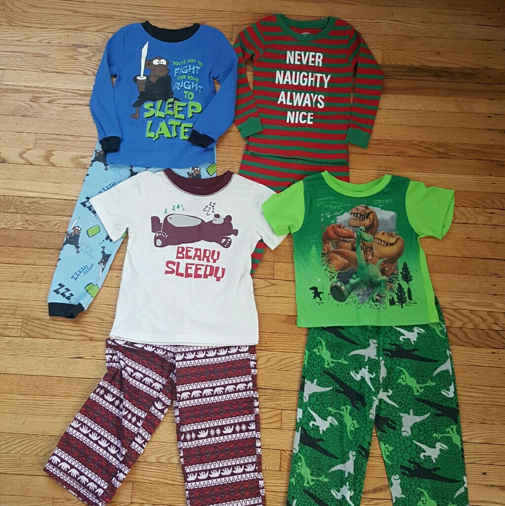 4 sets of boys pjs